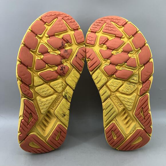 Hoka One One Arahi 6 Running Shoes Women Size 8.5 D Wide White Yellow Sneakers - Picture 7 of 9